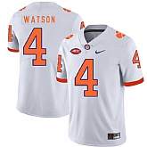 Clemson Tigers 4 Deshaun Watson White Nike College Football Jersey Dzhi,baseball caps,new era cap wholesale,wholesale hats